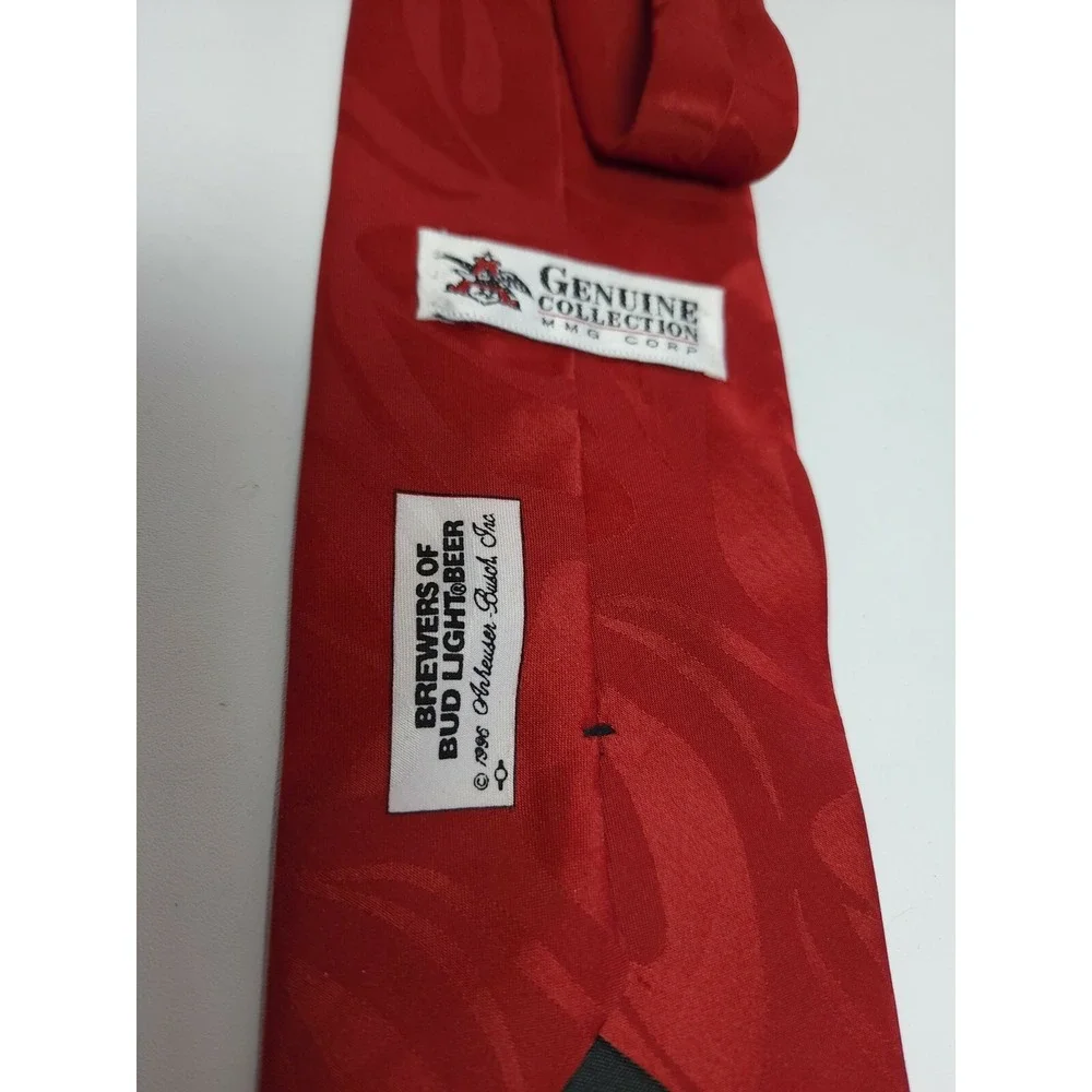 Budweiser Genuine Collection Tie MMG Corp Fishing And Beer Themed